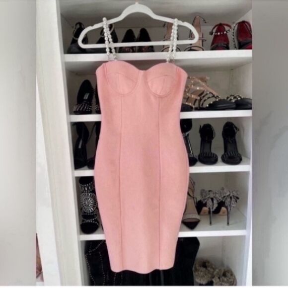 New Pearls Straps Split Hem Dress size XS - Picture 7 of 14